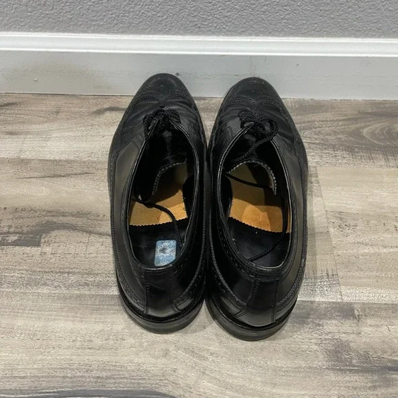 Florsheim Oxford Shoes Men Size 11.5 C Black Cortez Leather Wingtip Brogue 20804 - Picture 6 of 13